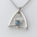 Architectural Artefact Pendant in Silver & Topaz